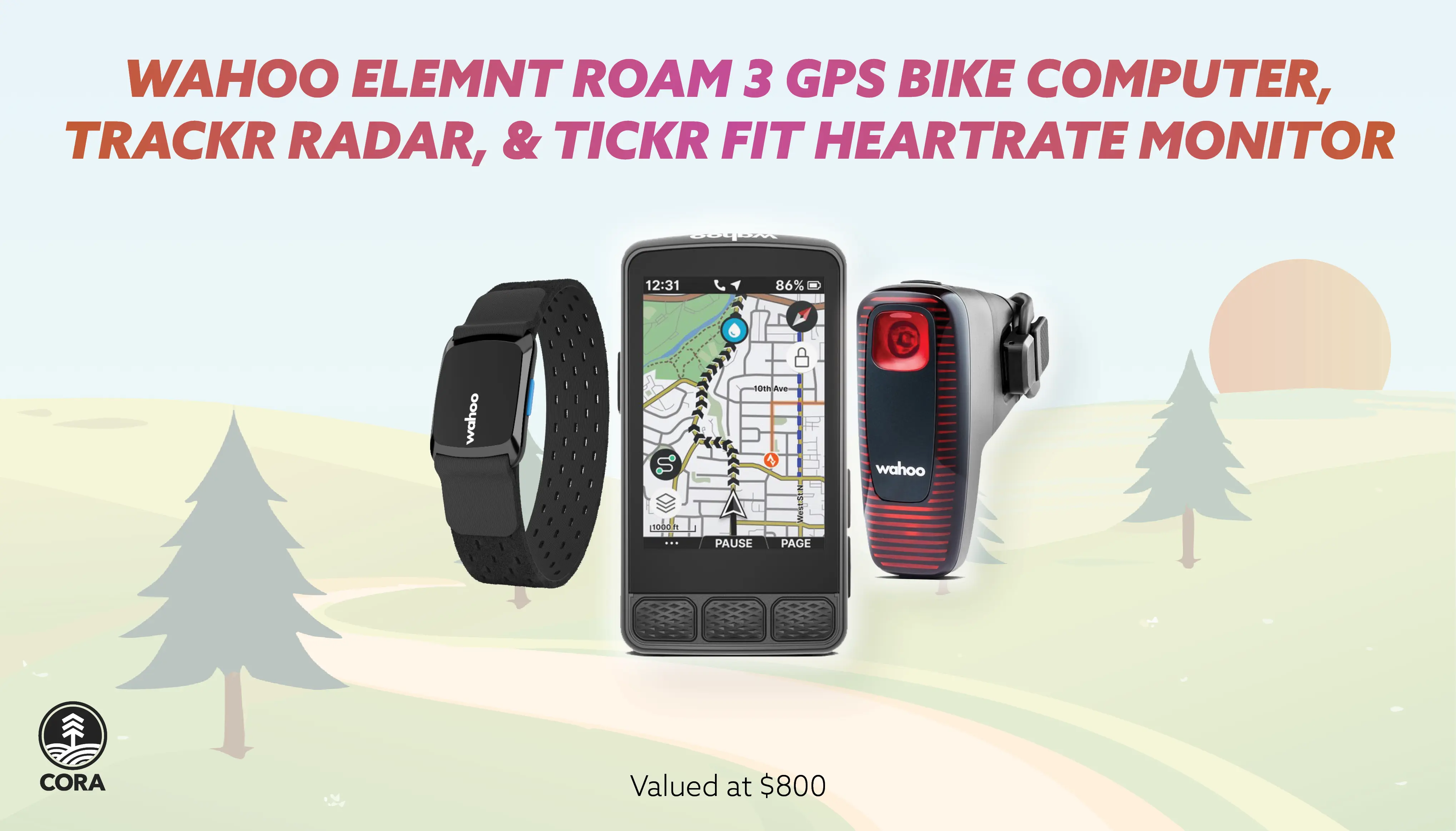 Support Local Trails and Win a Wahoo Elemnt Roam 3 GPS Bike Computer, TRACKR Radar, & TICKR Fit Heartrate Monitor